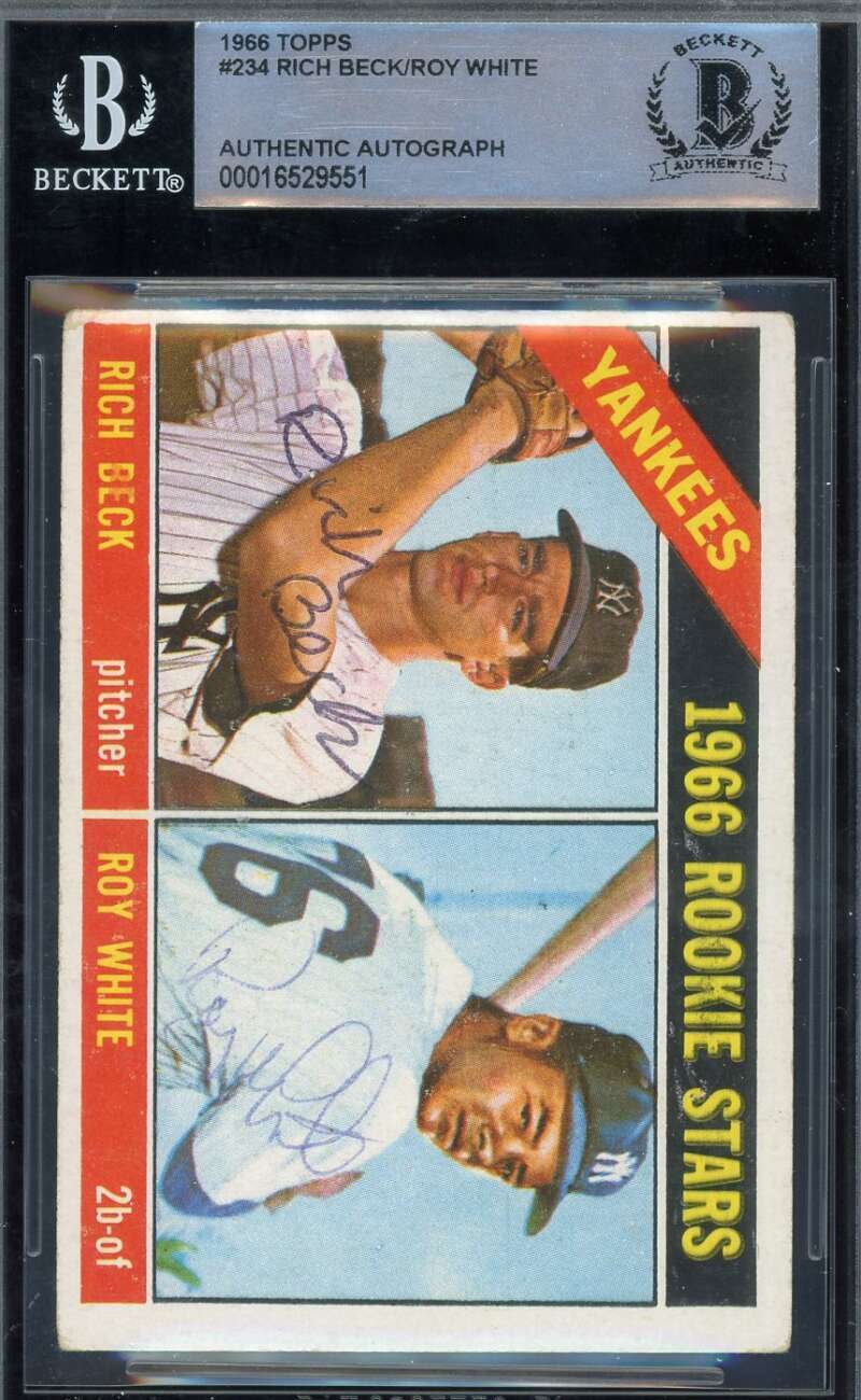 Rich Beck Roy White Beckett BAS Signed 1966 Topps Rookie Autograph