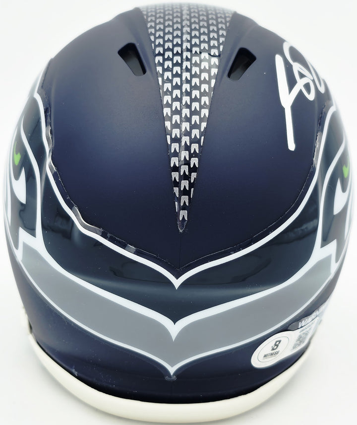 Sam Darnold Signed Seattle Seahawks Blue Speed Mini Helmet Beckett Witness