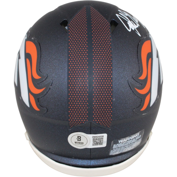 John Elway Autographed/Signed Denver Broncos Mini Helmet HOF Beckett 53613