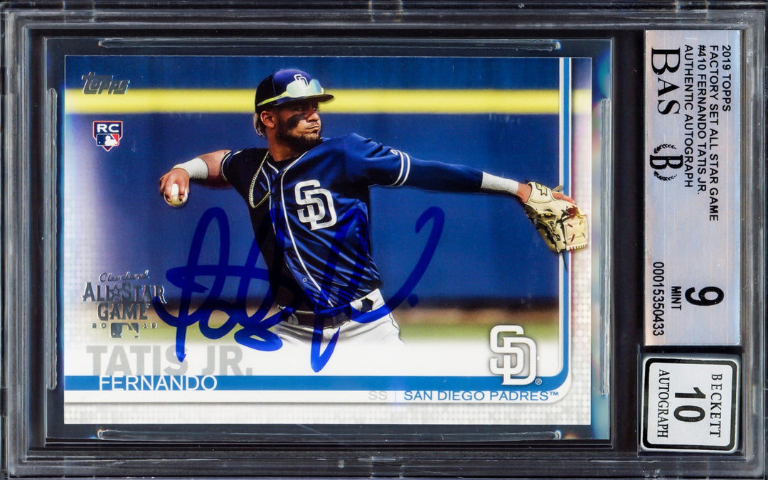 Fernando Tatis Jr. Signed 2019 Topps All-Star RC 410 Padres BGS 9 Sig 10 Beckett