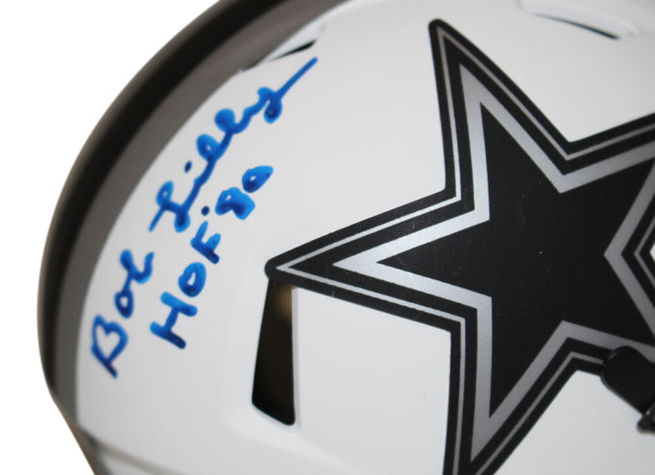 Bob Lilly Autographed Dallas Cowboys Lunar Mini Helmet w/insc BAS 40068