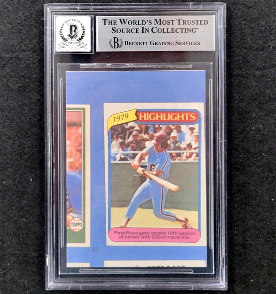Pete Rose signed 1985 Topps #95 Philadelphia Phillies Card BAS BGS 10 auto
