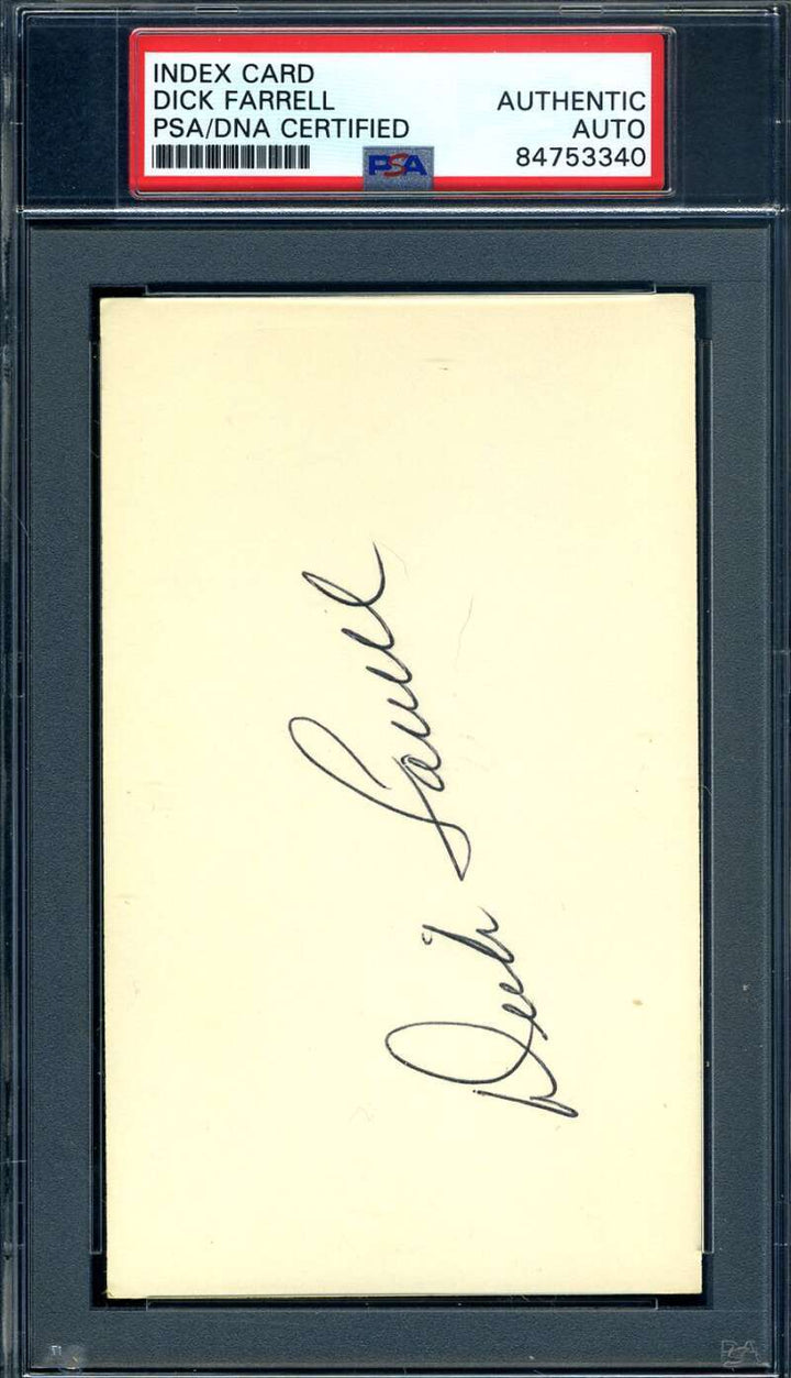 Dick Turk Farrell PSA DNA Coa Signed 3x5 Index Card Autograph