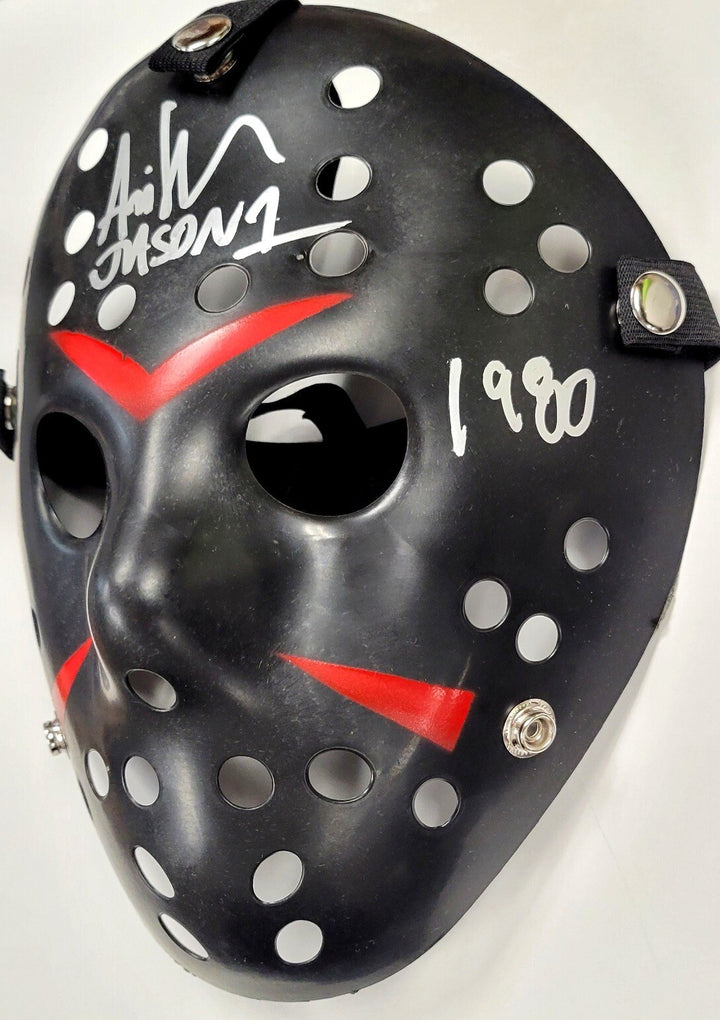 ARI LEHMAN signed "F13 1980" FRIDAY THE 13TH Jason Mask ~Beckett Witness BAS
