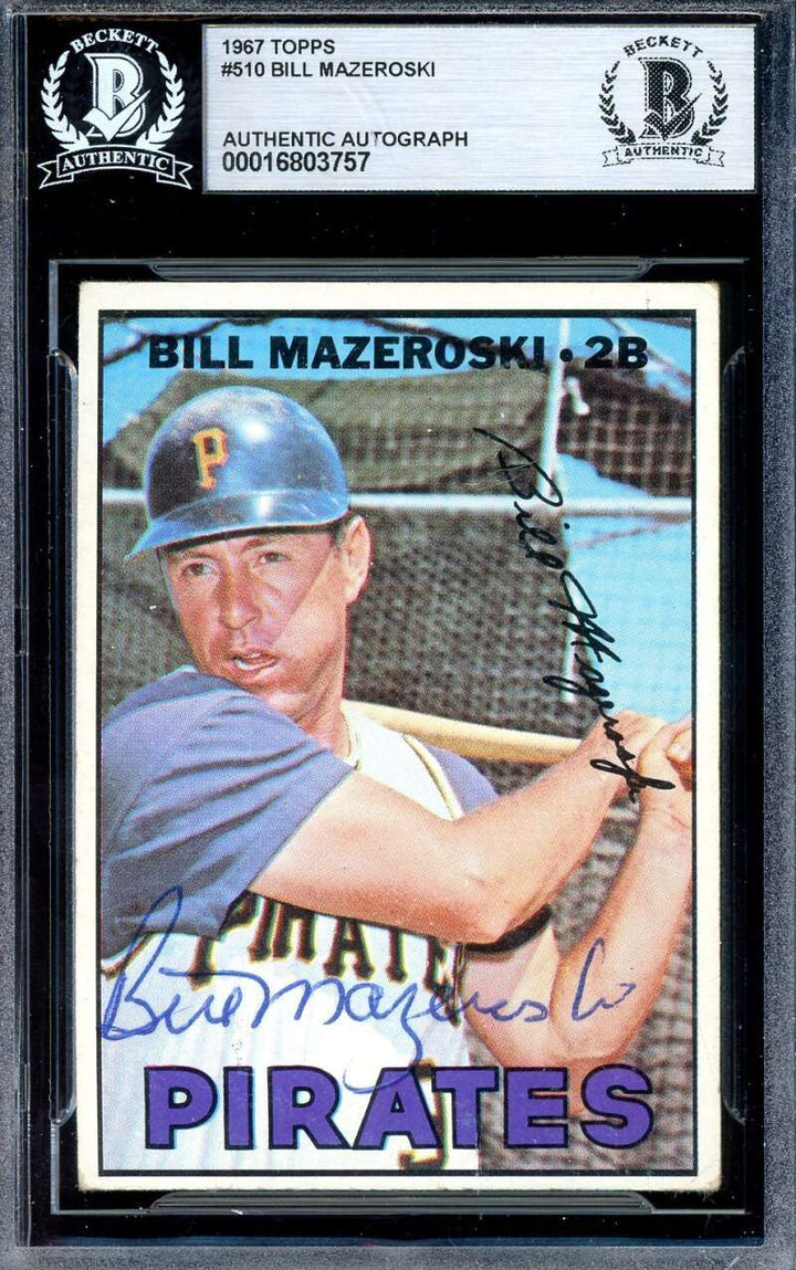 Bill Mazeroski Beckett BAS Signed 1967 Topps Autograph