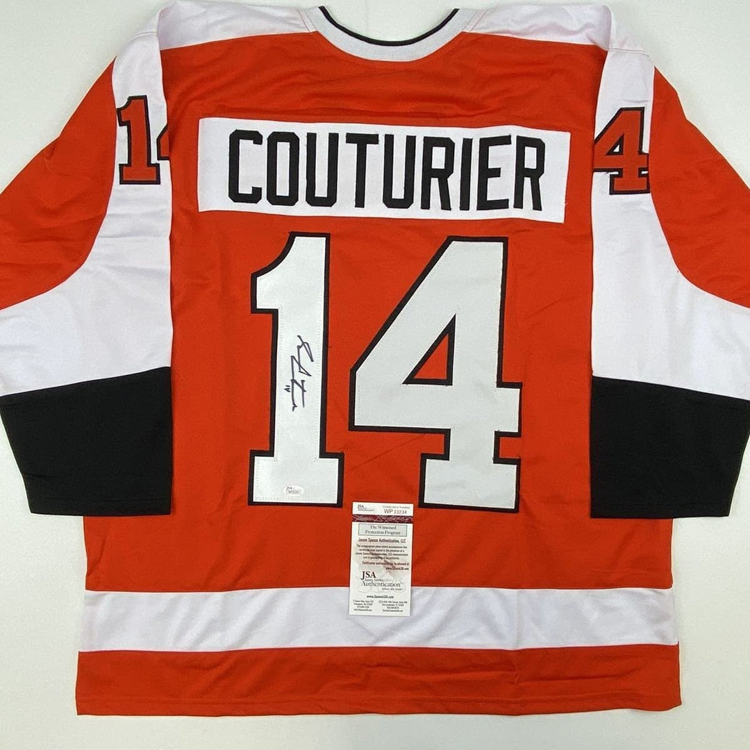 Autographed/Signed SEAN COUTURIER Philadelphia Orange Jersey JSA COA Auto