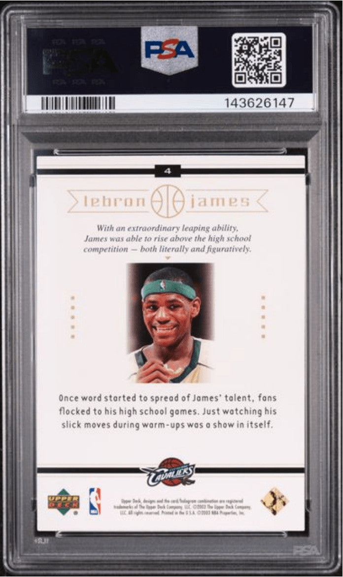 Graded 2003 Upper Deck LeBron James #4 Box Set RC Basketball Card PSA 10