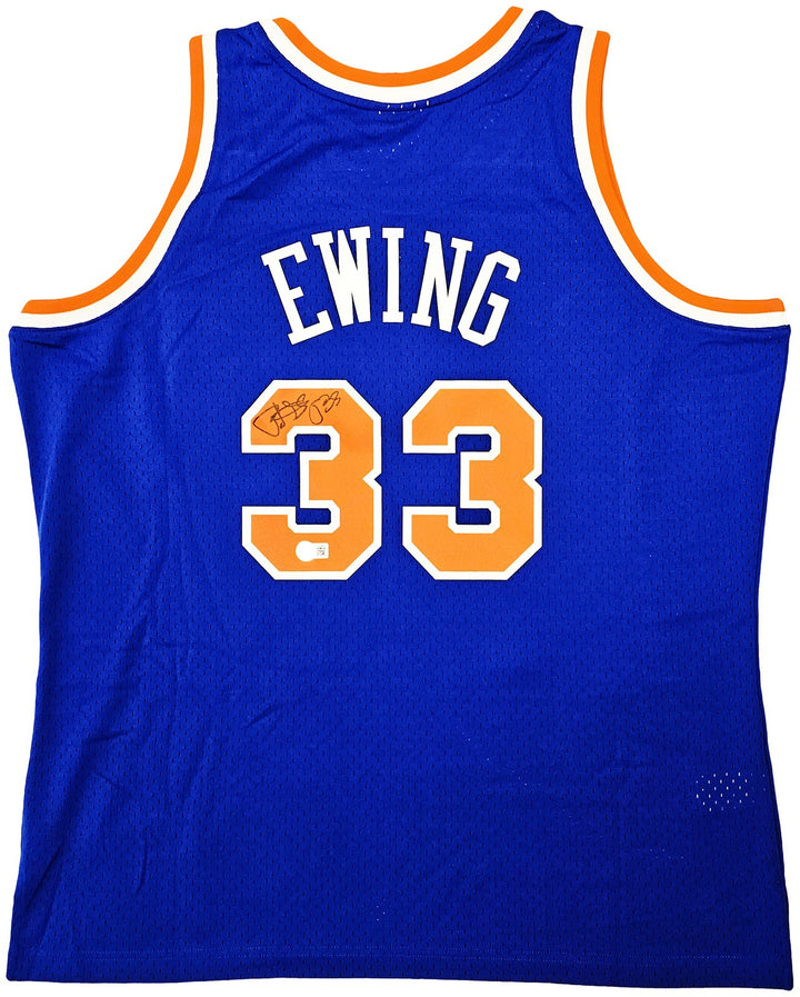 Knicks Patrick Ewing Auto Blue AUTH Mitchell Ness 91-92 Swingman Jersey XL BAS