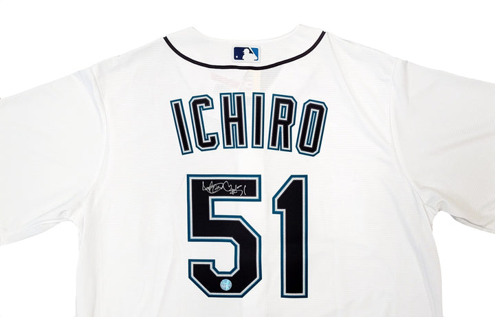 Seattle Mariners Ichiro Suzuki Signed White Nike Jersey Size L "#51" IS Holo