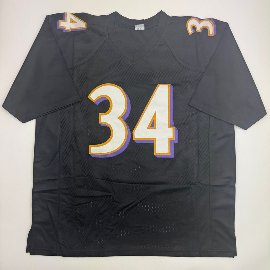 Autographed/Signed Ricky Williams Baltimore Black Football Jersey Beckett COA
