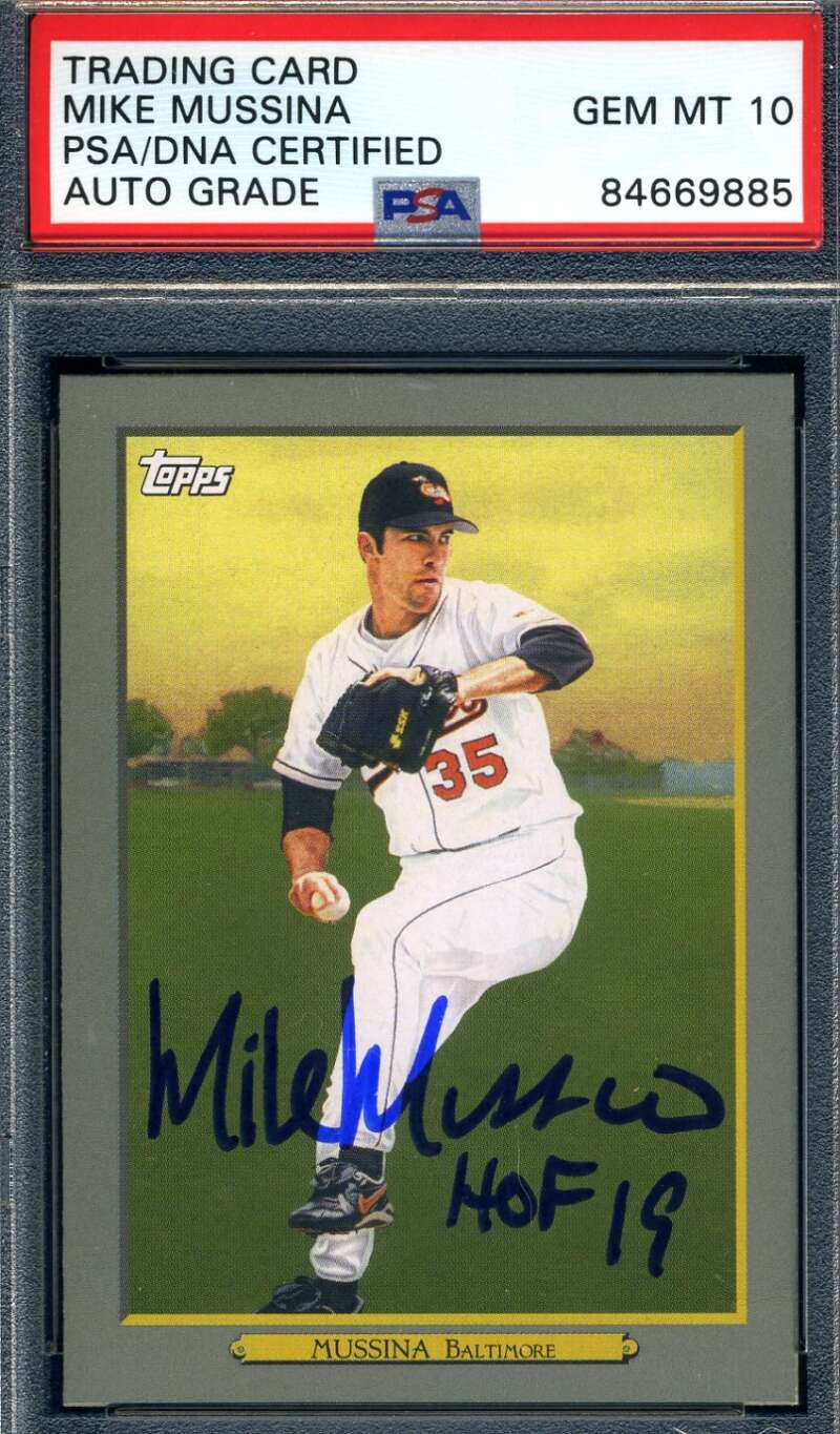 Mike Mussina Gem Mint 10 PSA DNA Signed 2020 Topps Turkey Red Autograph