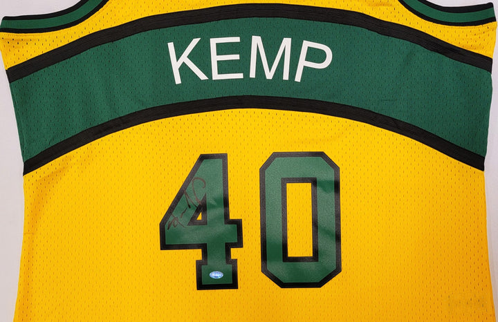 Supersonics Shawn Kemp Auto 1994-95 Mitchell & Ness Hardwood Classics Yellow