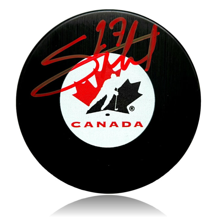 Shea Theodore Autographed Team Canada Hockey Puck COA Inscriptagraphs Signed