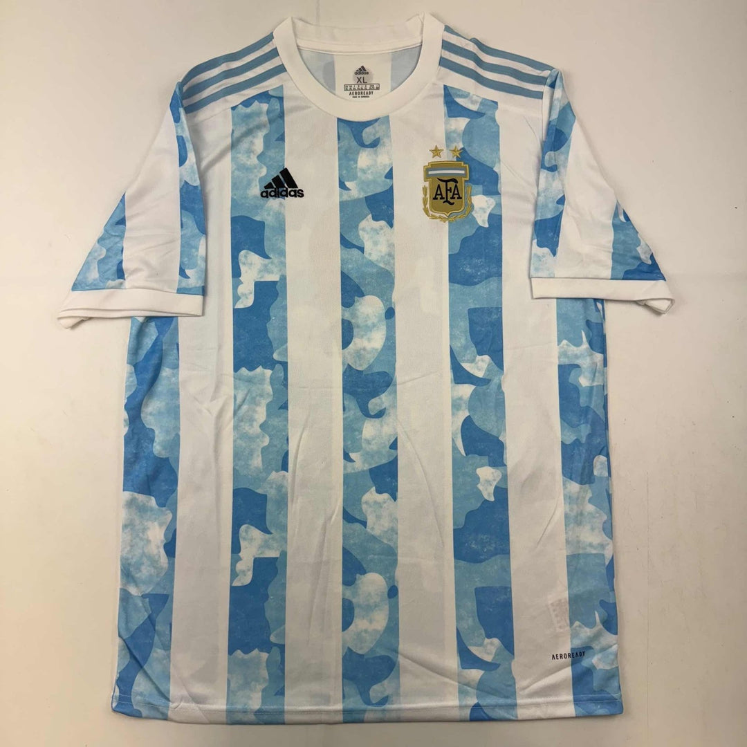 Autographed/Signed Sergio Kun Aguero 2021 Argentina Blue Jersey BAS COA