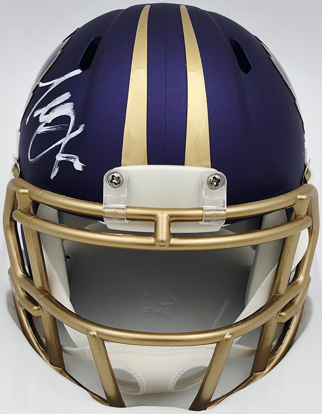 Terrell Suggs Signed Ravens Purple Speed Rave Mini Helmet Beckett Wit #2W637228