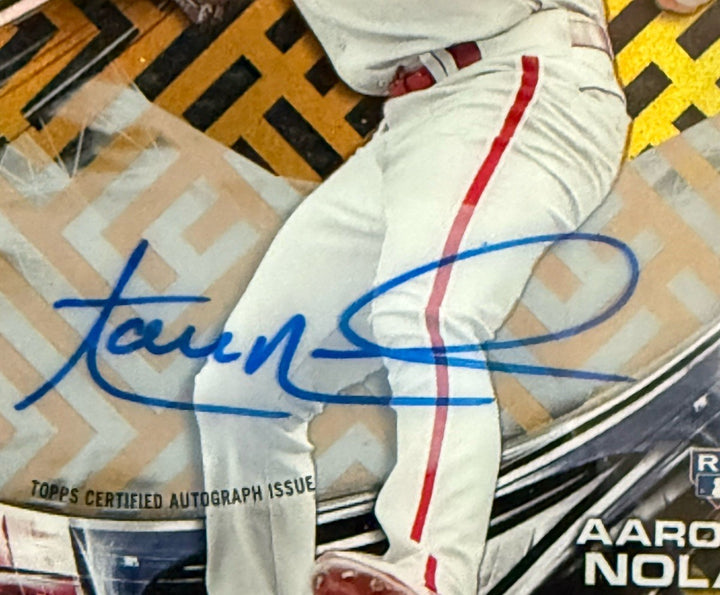 2016 Topps High Tek Rookie Mint On Card Auto #HT-AN Aaron Nola /50 Phillies Rc
