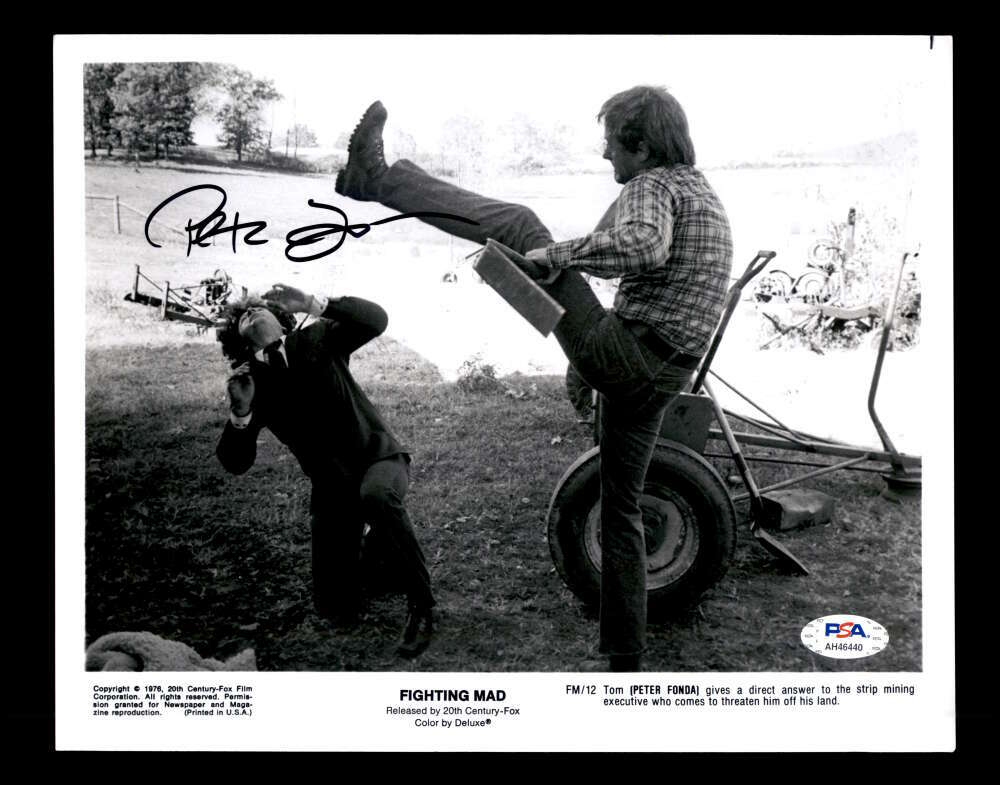 Peter Fonda PSA DNA Coa Signed 8x10 Fighting Mad Photo Certified Autograph