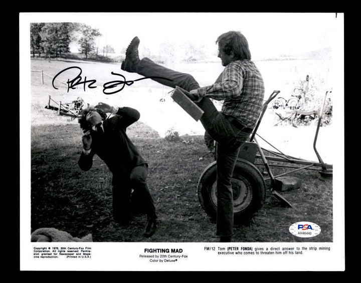 Peter Fonda PSA DNA Coa Signed 8x10 Fighting Mad Photo Certified Autograph