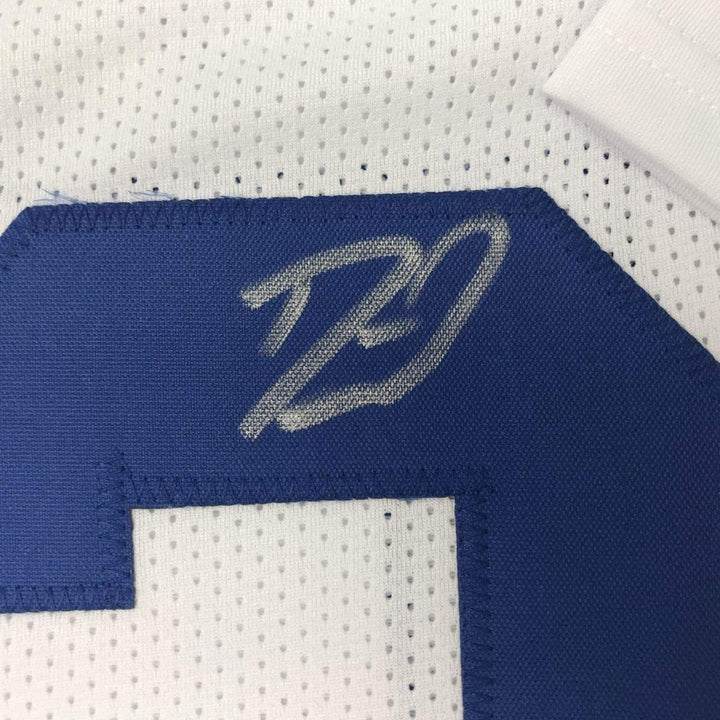 Framed Signed Darius Shaquille Leonard 35x39 White Jersey JSA COA