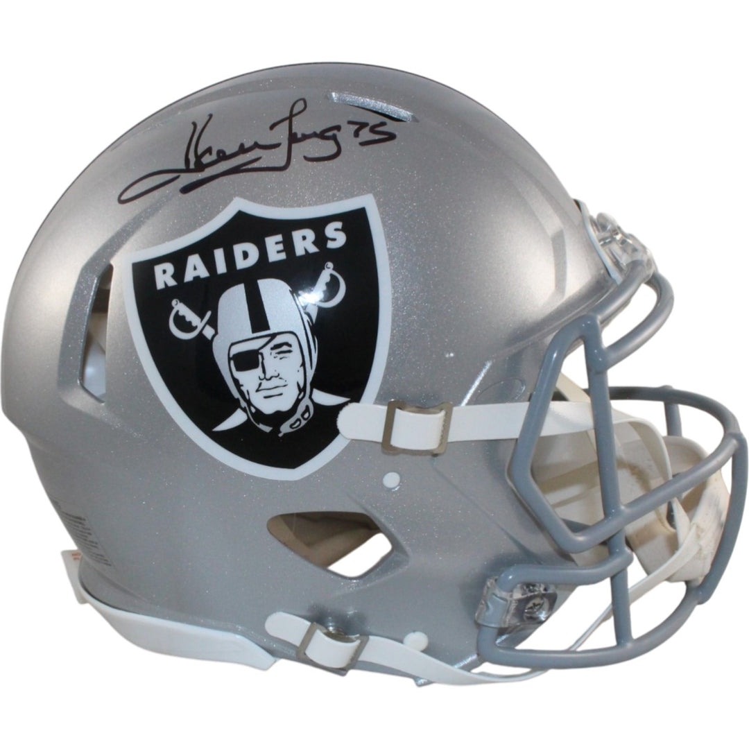 Howie Long Autographed Las Vegas Raiders Authentic Helmet Beckett Witness 55249