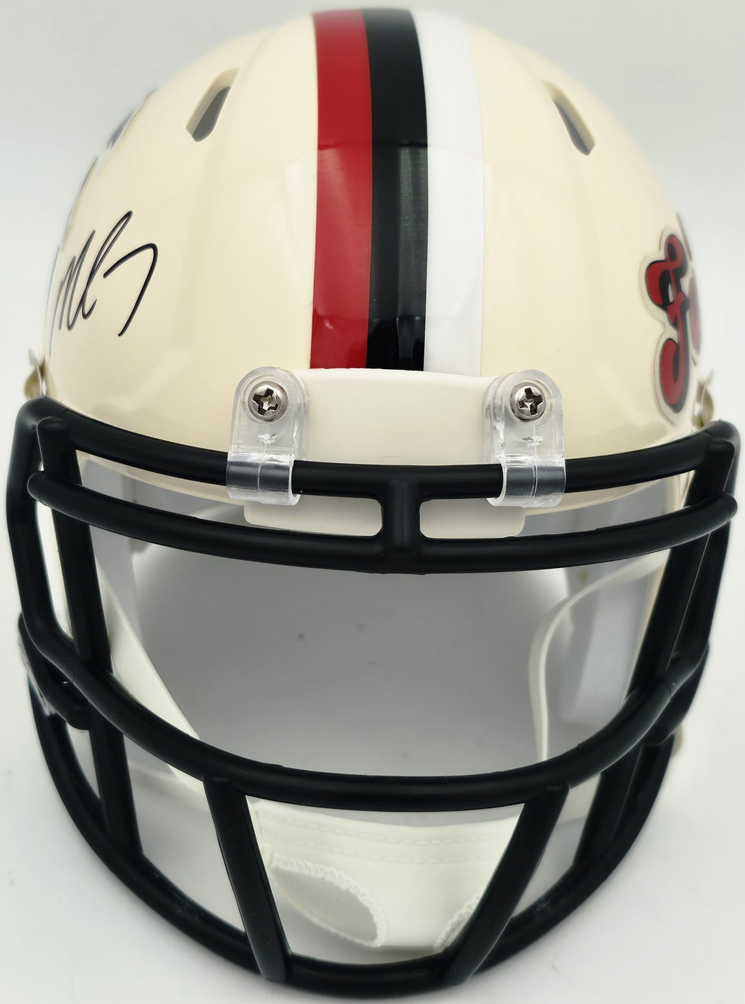 Michael Vick Signed Atlanta Falcons Cream Retro Speed Mini Helmet Beckett Wit