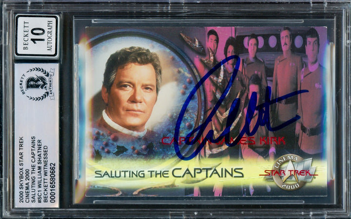 William Shatner Auto 2000 Fleer Skybox Cinema Card SC1 Star Trek Sig 10 Beckett