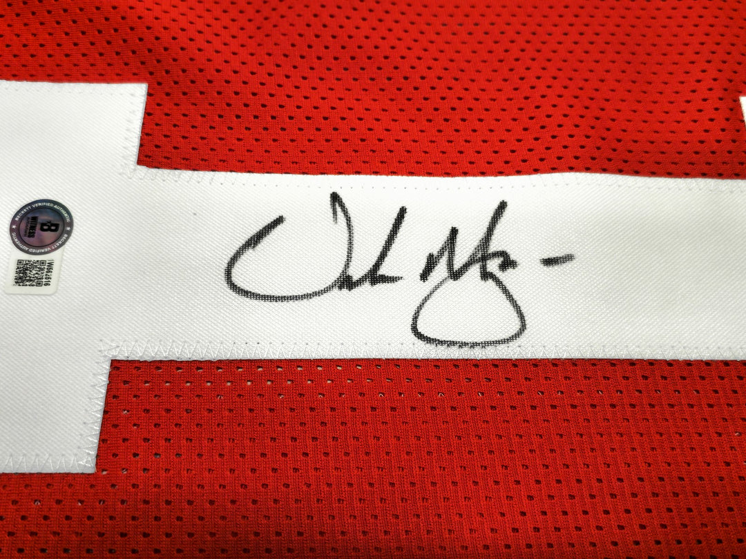 Ohio State Buckeyes Urban Meyer Autographed Signed Red Jersey Beckett Witness
