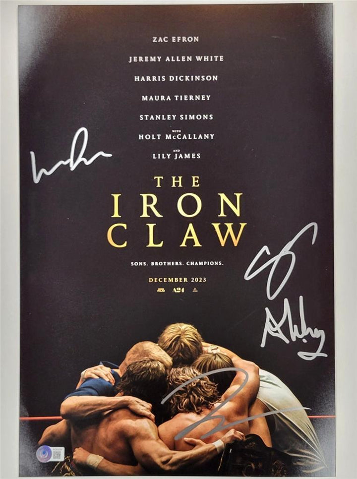 The Iron Claw cast (4) signed 12x18 photo White Simons Dickinson Durkin Beckett