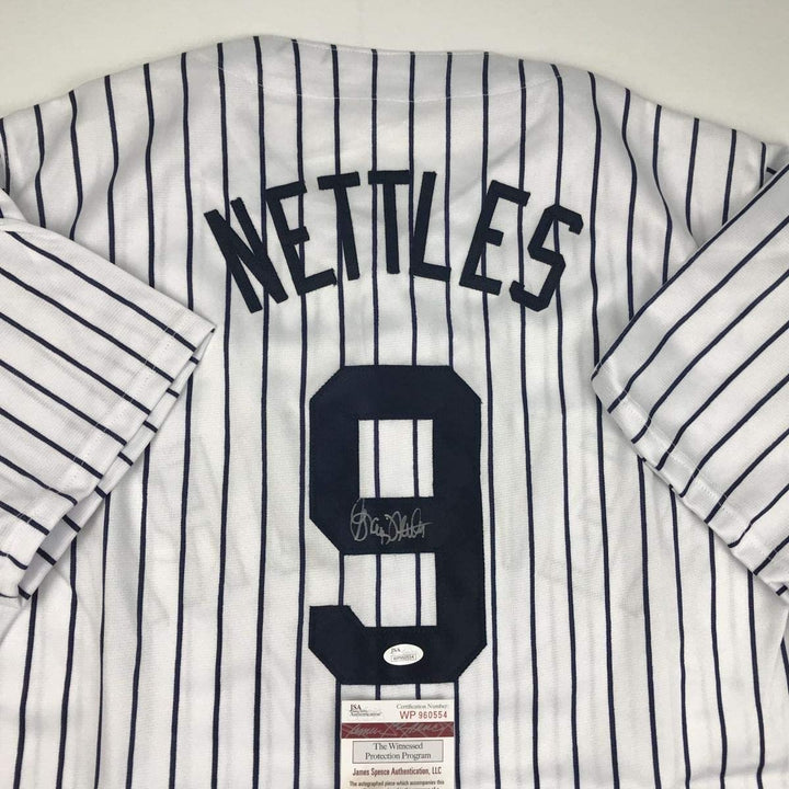 Autographed/Signed GRAIG NETTLES New York Pinstripe Jersey JSA COA Auto