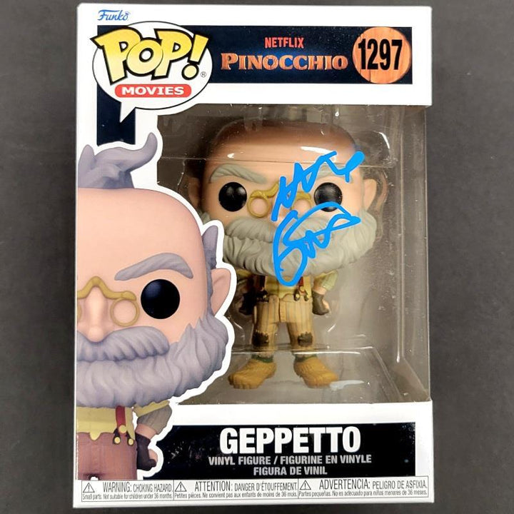 Mark Gustafson signed Pinocchio Geppetto Funko Pop! autograph (B) ~ BAS Beckett