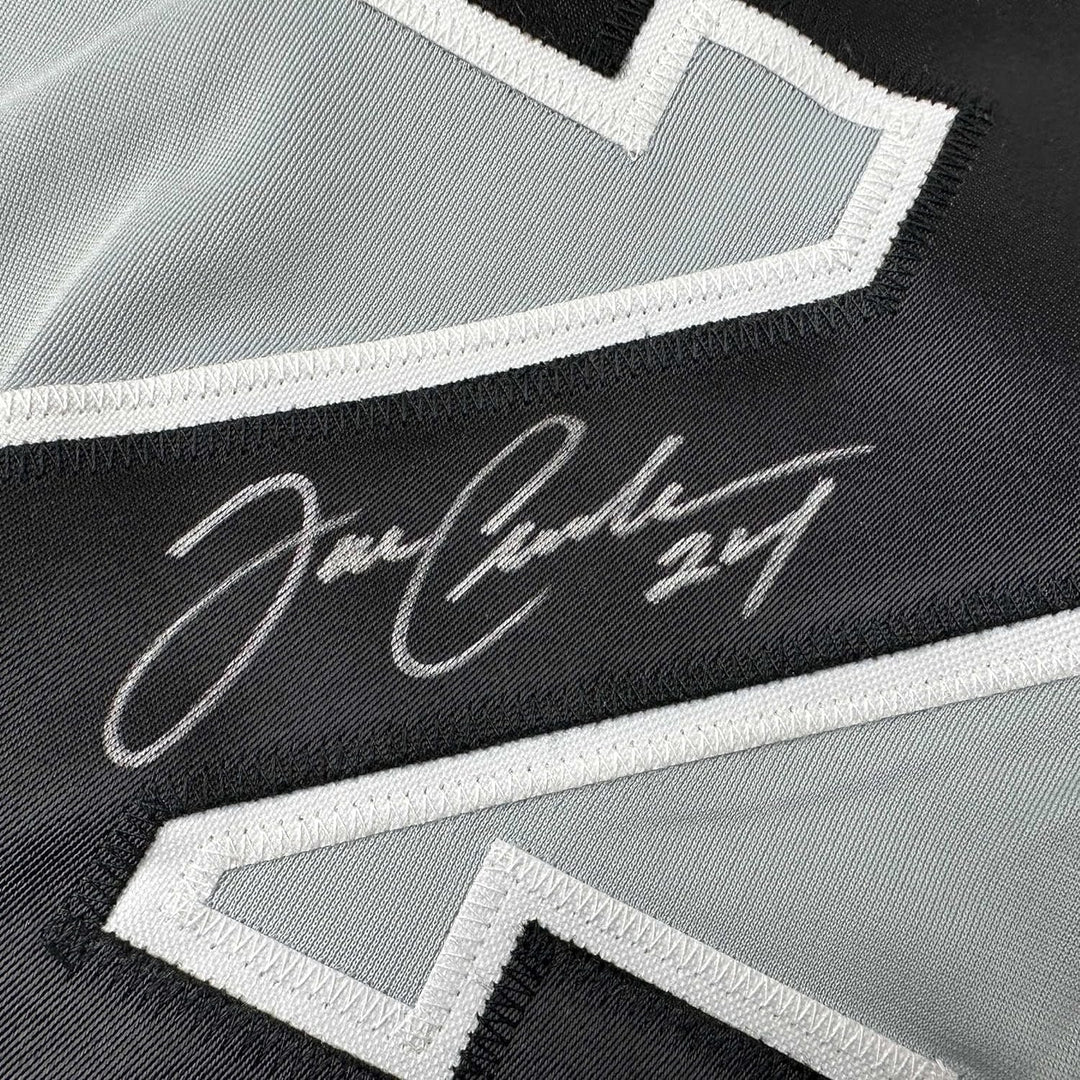 Framed Autographed/Signed Joe Crede 33x42 Chicago Grey Jersey Beckett COA