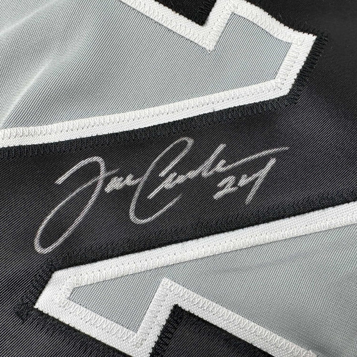 Framed Autographed/Signed Joe Crede 33x42 Chicago Grey Jersey Beckett COA