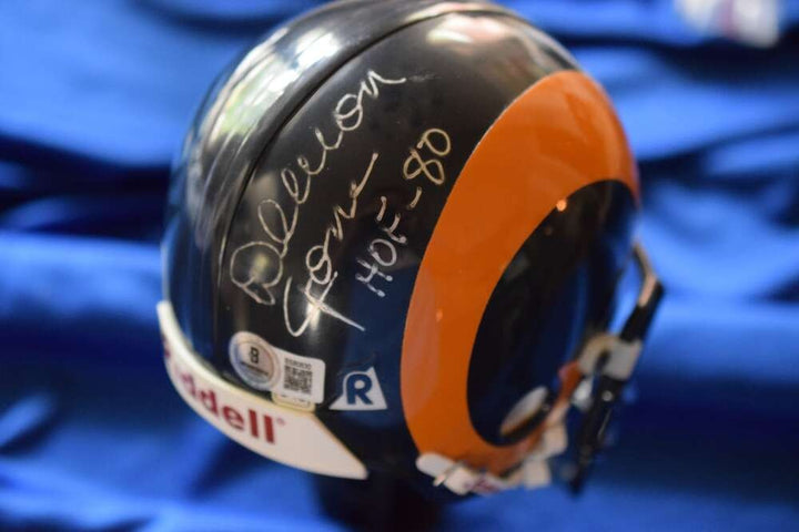 Deacon Jones Beckett BAS Autograph Mini Helmet Signed Rams
