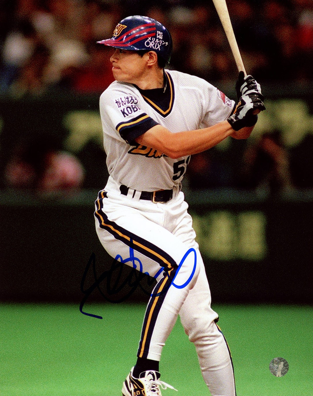Ichiro Suzuki Autographed Signed 8x10 Photo Orix Blue Wave Hitting IS Holo