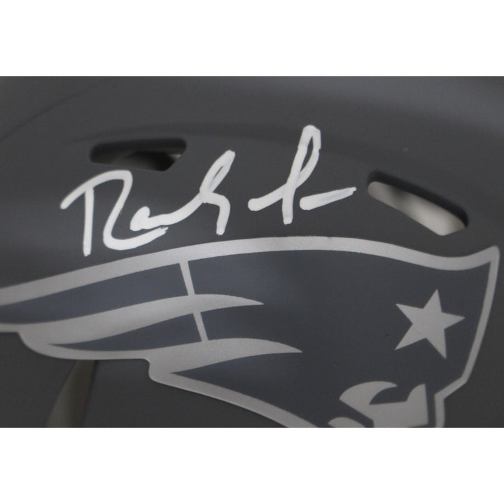 Randy Moss Autographed New England Patriots Slate Mini Helmet Beckett 46938