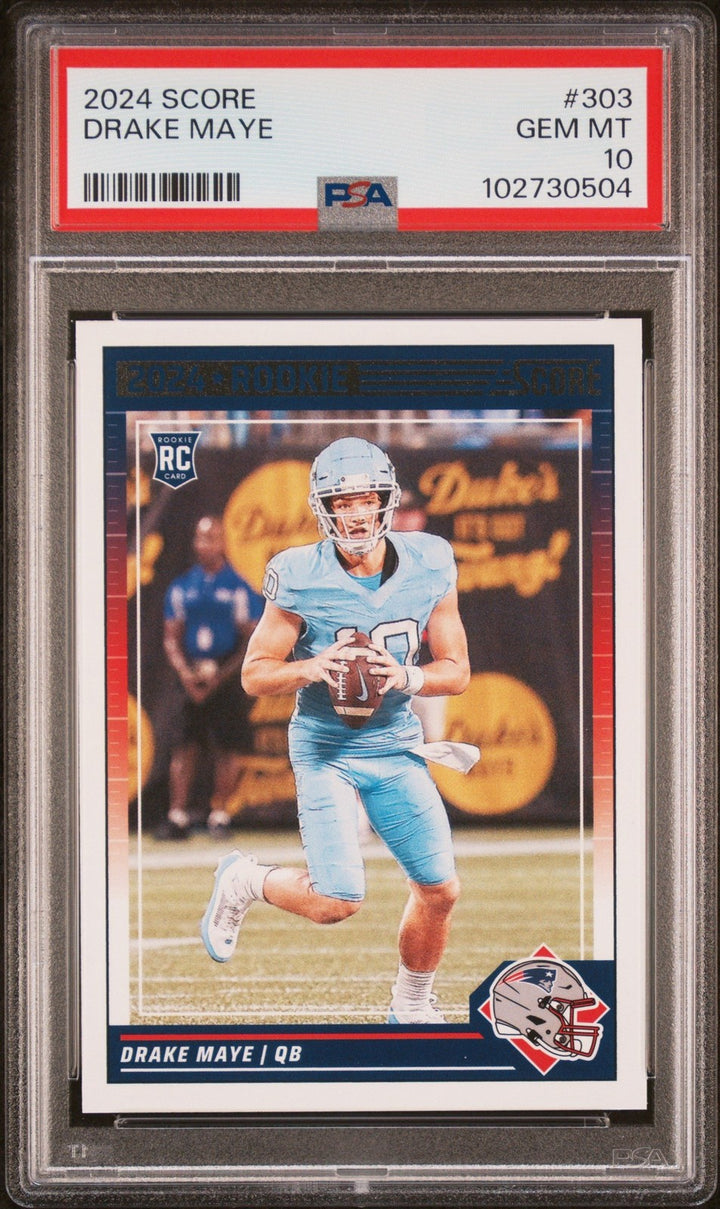 Graded 2024 Panini Score Drake Maye #303 Rookie RC Card PSA 10 Gem Mint