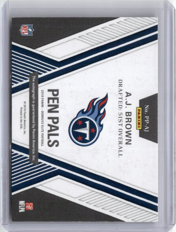 2019 Panini Donruss Elite Pen Pals AJ Brown #PP-AJ Autograph Rookie RC