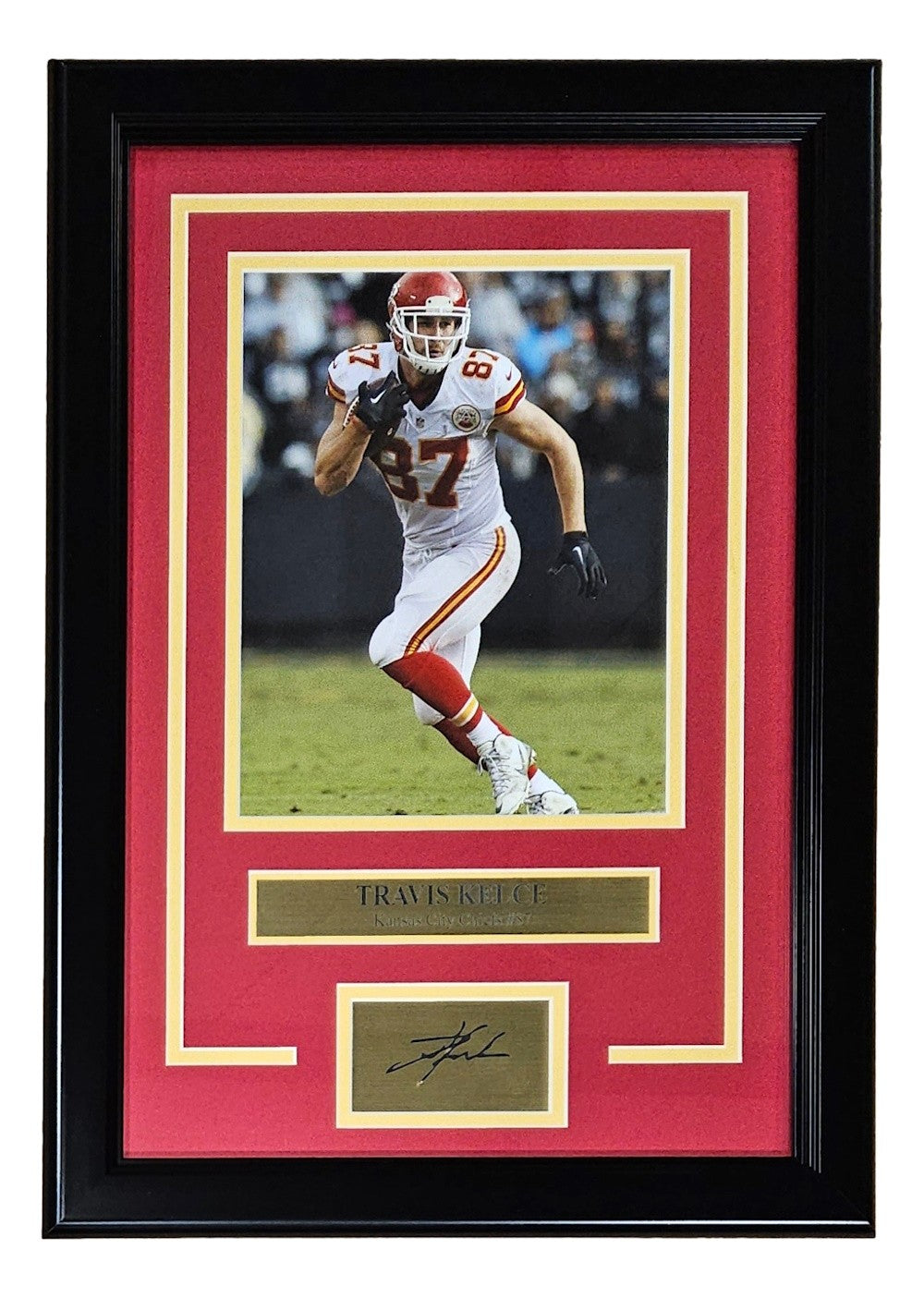 Travis Kelce Framed 8x10 Chiefs White Jersey Photo w/ Laser Engraved Signature