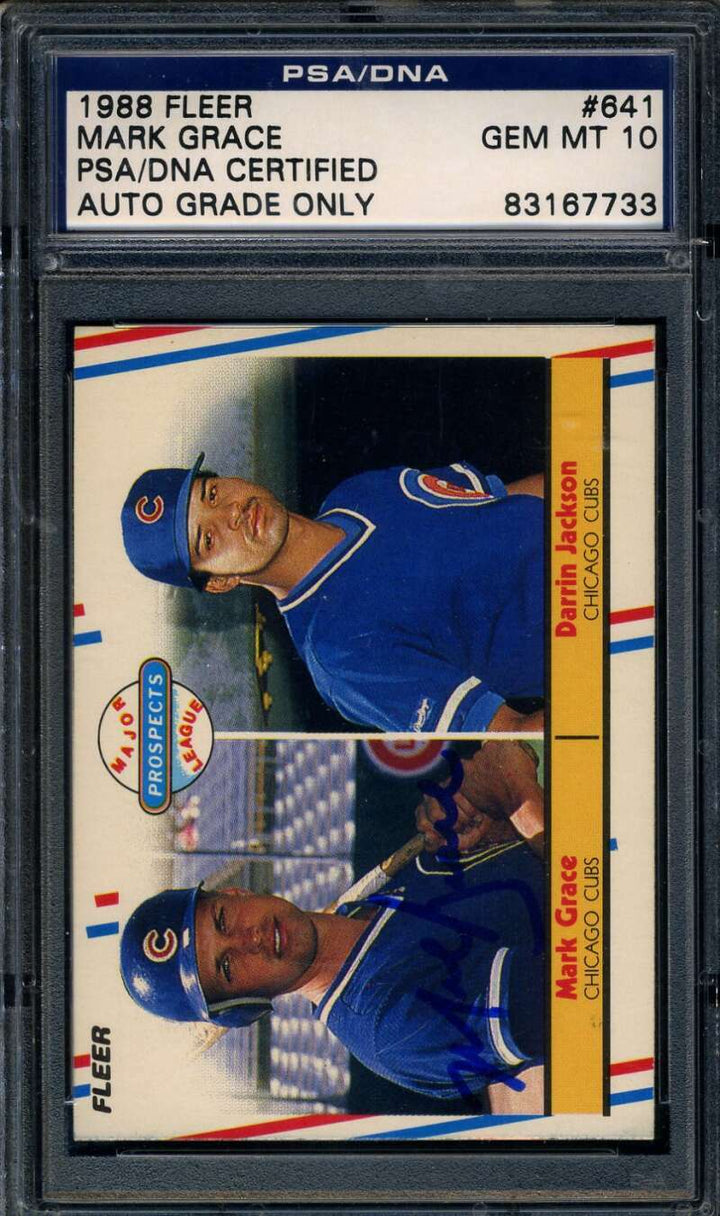 Mark Grace PSA DNA Gem Mint 10 Signed 1988 Fleer Rookie Autograph