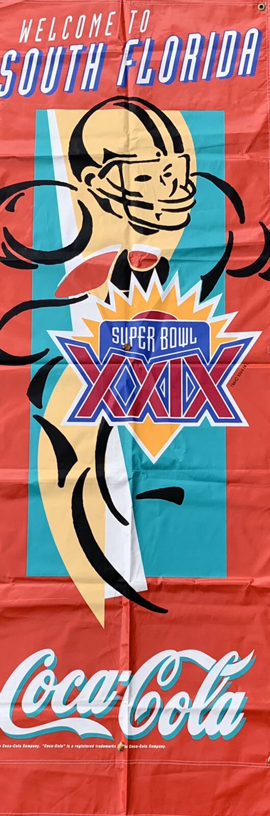 Coca Cola NFL Super Bowl XXIX Official Banner SF 49's vs San Diego Chargers