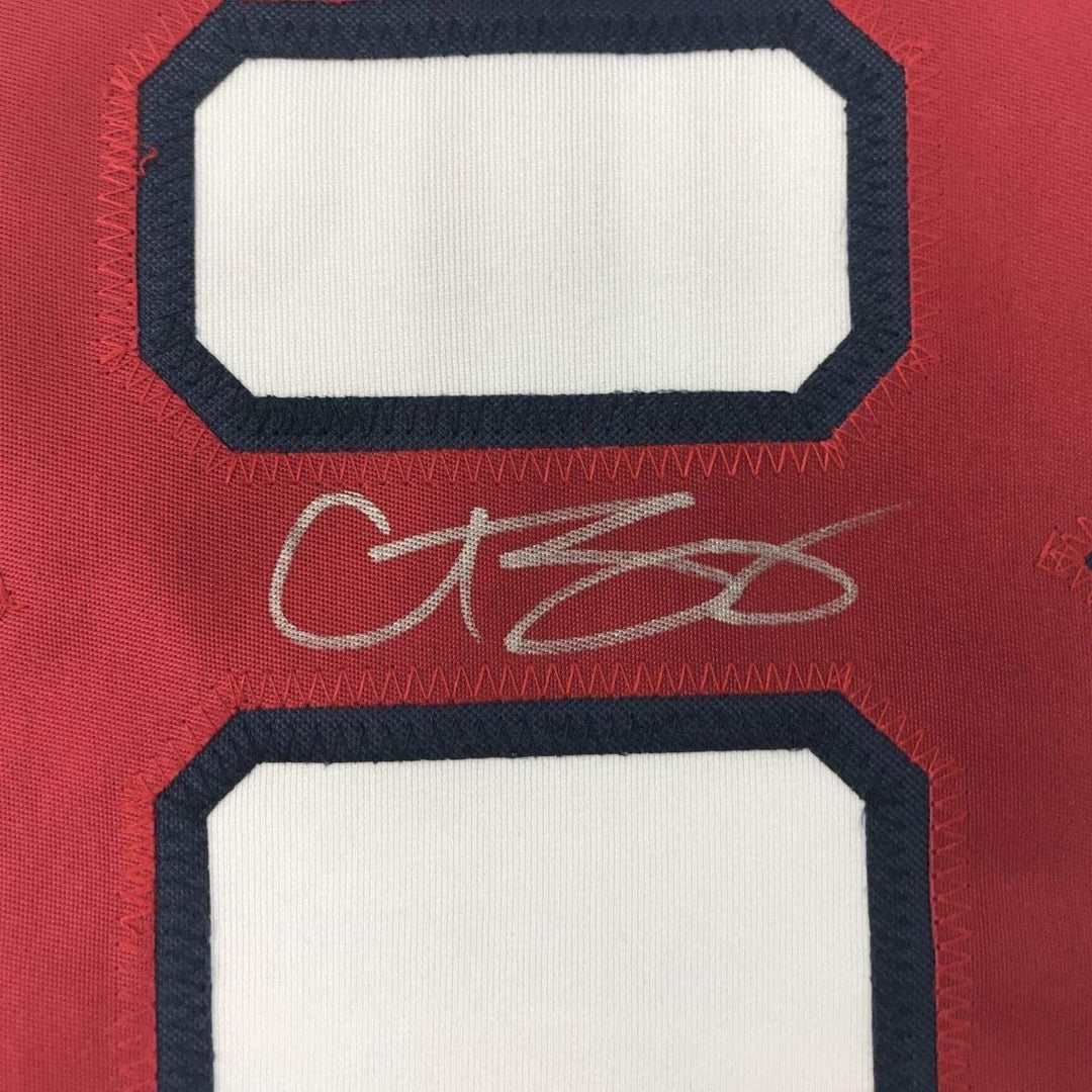 Framed Signed Curt Schilling 35x39 Boston White Jersey JSA COA Auto