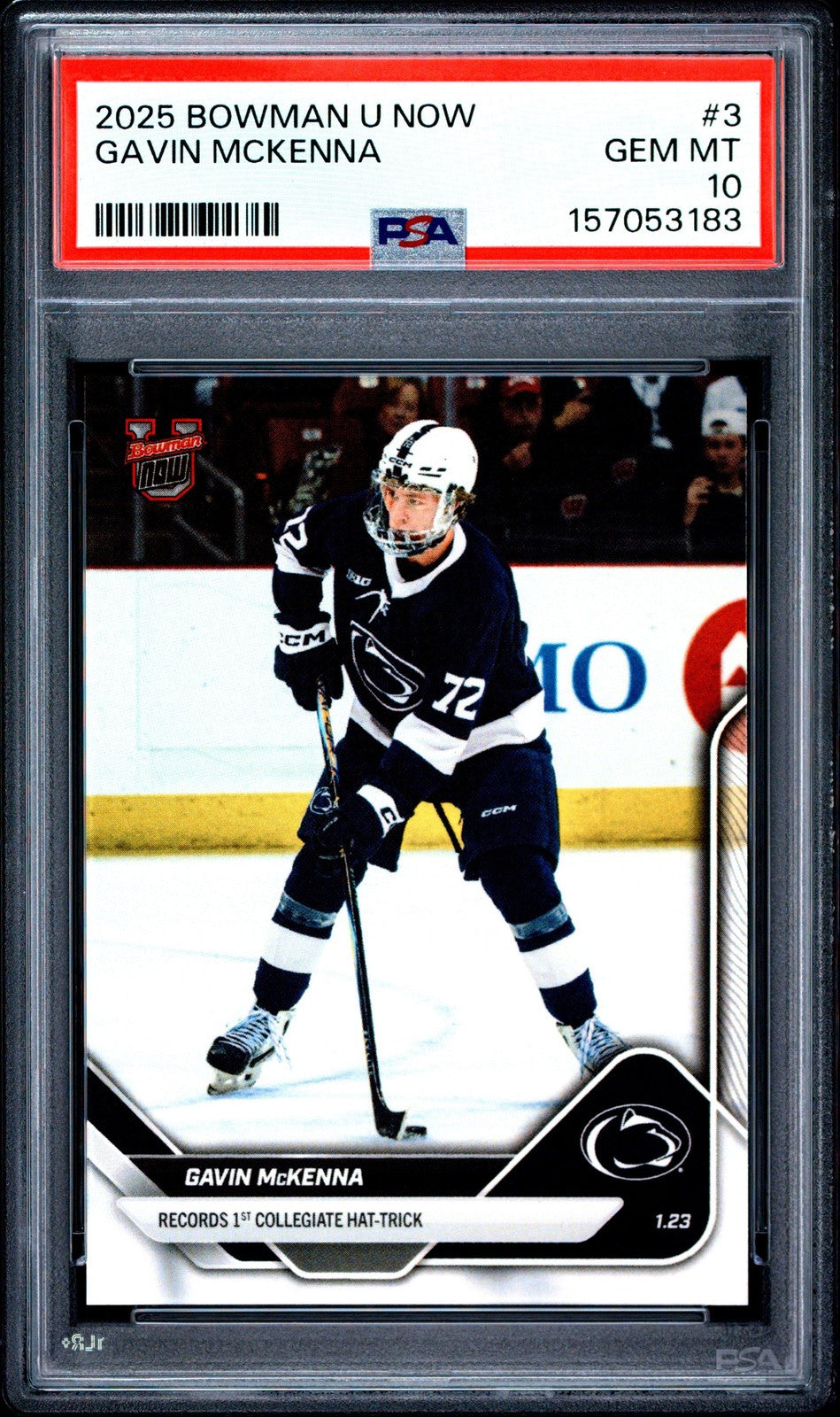Graded 2025 Topps Bowman U Now Gavin McKenna #3 Rookie RC Card PSA 10