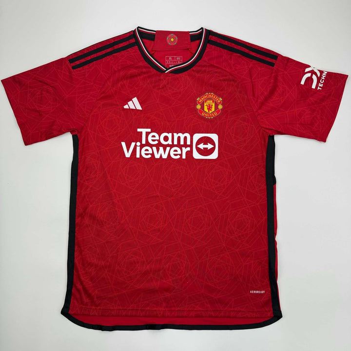 Autographed/Signed Marcus Rashford Manchester United Red Jersey Beckett COA