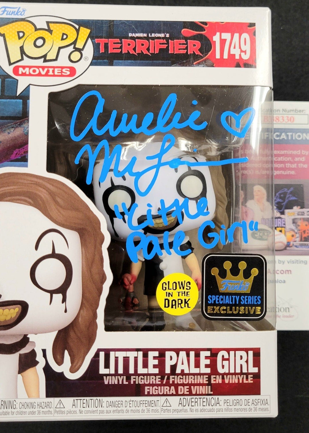 Amelie McLain signed Terrifier 2 "Little Pale Girl" Funko Pop 1749 autograph JSA