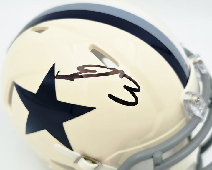George Pickens Signed Dallas Cowboys Cream Retro Speed Mini Helmet JSA Witness