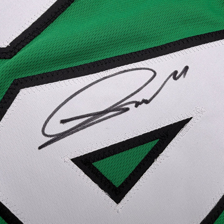 Autographed/Signed Andrew Mukuba Philadelphia Kelly Green Pro Cut Jersey JSA COA