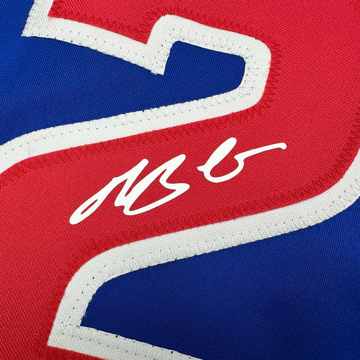 Facsimile Autographed Michael Busch Chicago Blue Reprint Jersey Size Men's XL