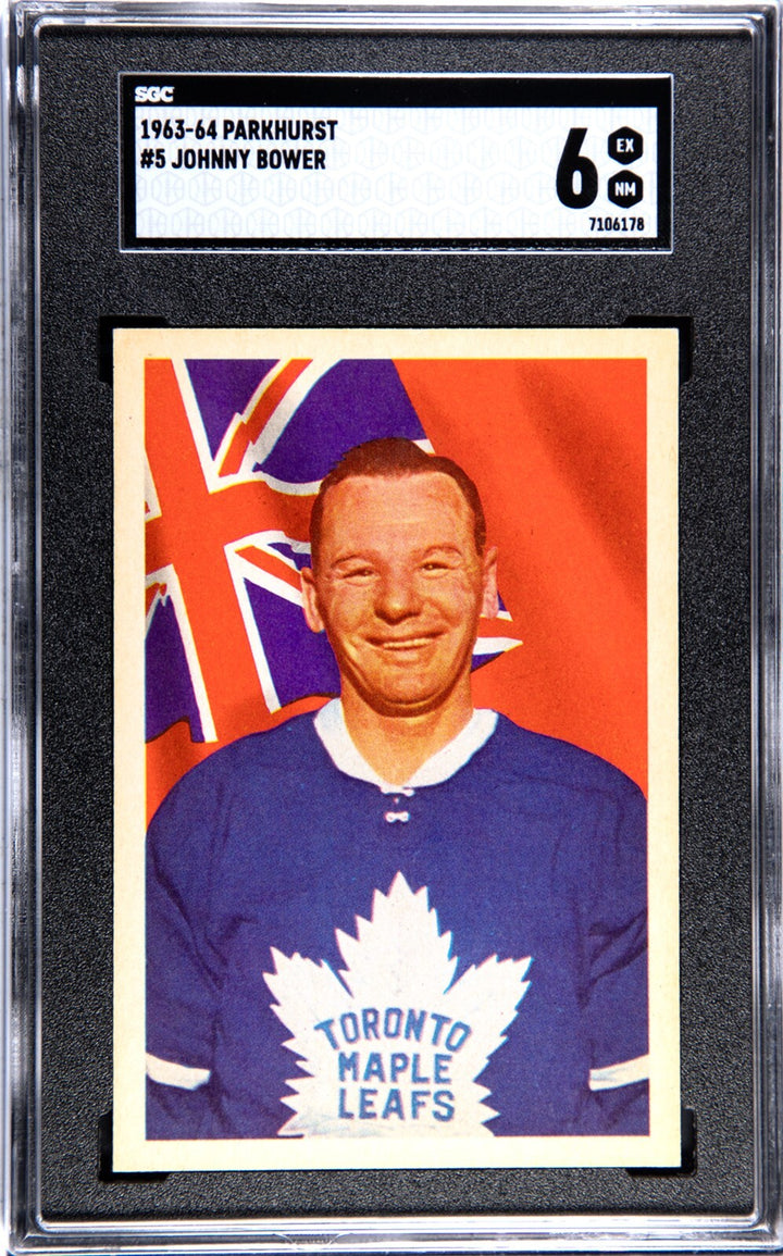 Johnny Bower 1963-64 Parkhurst NHL  Card #5- SGC Graded 6 EX-NM - (Maple Leafs)