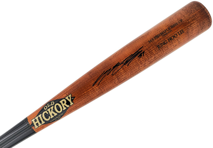 Jung Hoo Lee Orange & Black Old Hickory Player Model Signed Bat Beckett BAS