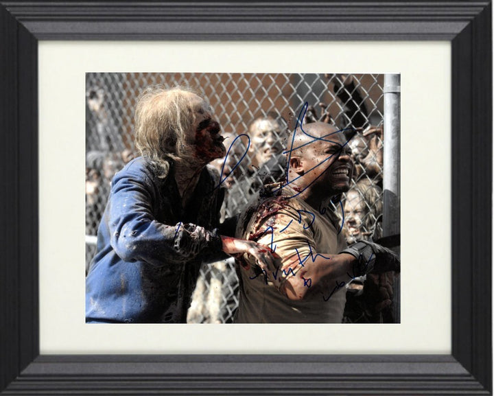 IronE Singleton signed The Walking Dead Theodore  T-Dog  Douglas 8x10 Photo dual